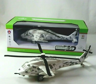 Attack Helicopter Camouflage Black Hawk Military Toy Model Sound and Lights  - Image 1 of 4