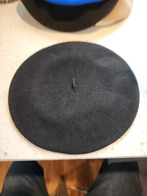 Sombrero boina vintage de lana negra Foto 1 de 4