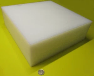 Tivar UHMW PE Natural White Sheet 4.00" Thick x 12" x 12" - Picture 1 of 10