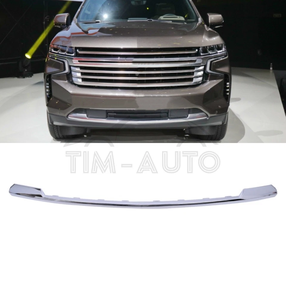 For 2021-2024 Chevrolet Suburban Tahoe Front Bumper Lower Chrome Molding Trim Foto 1 de 4