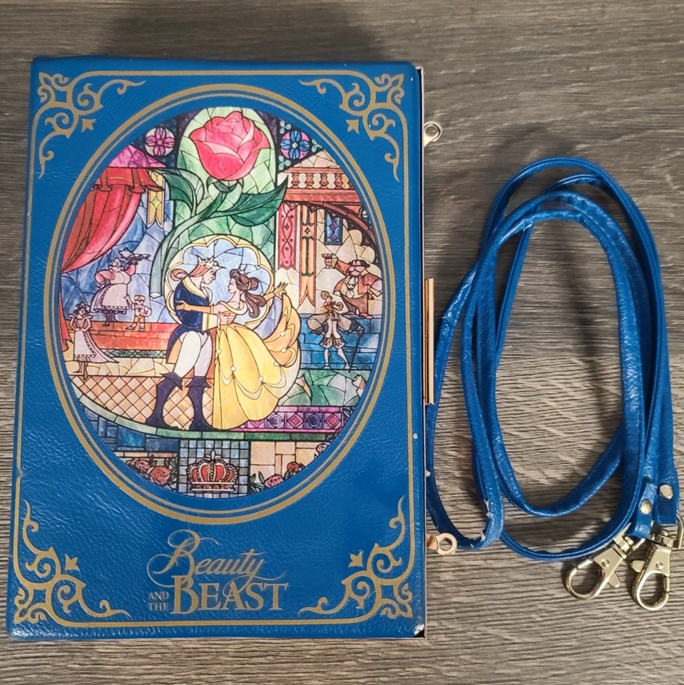 Bolsa tiracolo Loungefly Beauty & the Beast vitral livro embreagem - Imagem 1 de 4
