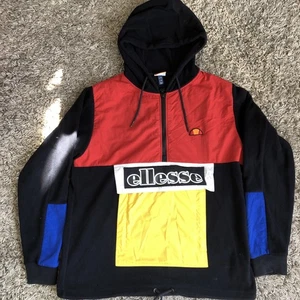 Felpa con cappuccio uomo ELLESSE rosso/giallo/bianco/nero/blu UK XL Rave Lidl Ltd rara retrò - Foto 1 di 19