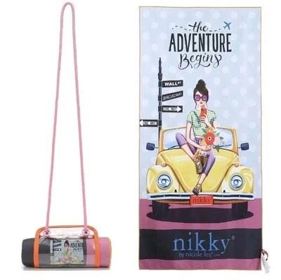 Nicole Lee Beach Towel with Carrying Bag Microfiber 64x31  NWT - Image 1 of 4
