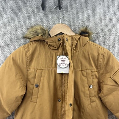 Swiss Tech Performance Gear Kids Med (8) Winter Parka Tan Faux Fur Hood New! - Image 1 of 4