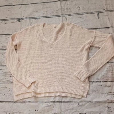 By Together Ivory Off White Cotton Blend Loose Knit Oversized Slouchy Sweater M - Image 1 of 4