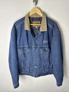 Denver Hayes Denim Jacket 44 Corduroy Collar Blanket Lined Vintage Workwear - Picture 1 of 9