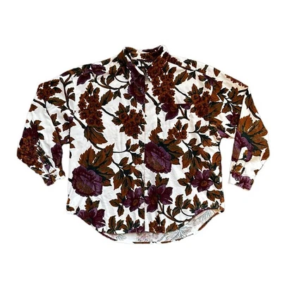 Camisa de pana vintage años 90 Eddie Bauer floral para mujer PL manga larga abotonada  Foto 1 de 4