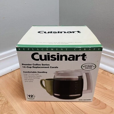 2004 Cuisinart DGB-500WRC 12-Cup Replacement Glass Coffee Carafe, White NOS - Image 1 of 3