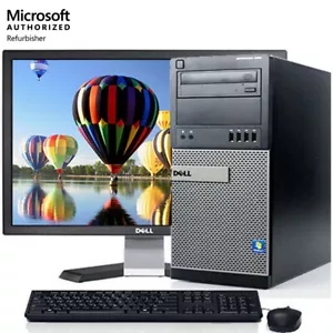 Dell 9020 Desktop Computer Tower Core i5 8GB 1TB WIFI DVD 19in LCD Windows 10 PC - Picture 1 of 6