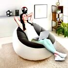 Inflatable chair Brand new white and grey velvet/plastic Comfortably Awsome.