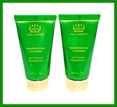 2 x Tata Harper limpador regenerador tratamento esfoliante diário viagem 0,5 fl.oz - Imagem 1 de 4