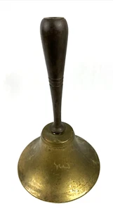 Vintage Brass Dinner School Call Bell Metal Handle Desktop Farmhouse Decor LOUD - Picture 1 of 5
