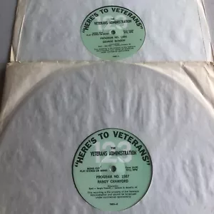 HERE'S TO VETERANS 12" Radio Transcription LOT (2) BENSON HAGGARD CRAWFORD LEE - Picture 1 of 6
