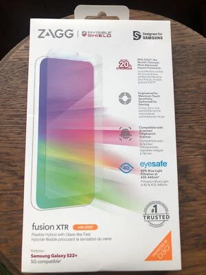 ZAGG Invisible Shield Fusion XTR Hybrid Glass Feel  D30 for Samsung Galaxy S22➕ - Imagem 1 de 4