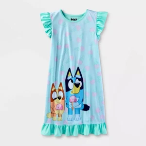 Bluey Nightgown Pajamas Gown Disney Sleep Shirt Girls 4 6 8 10 12 Dog Bingo NWT - Picture 1 of 4