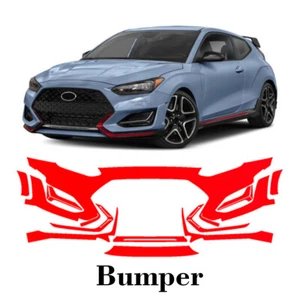 Front bumper PreCut PPF Paint Protection Film For Hyundai Veloster N 2019-2022 - Picture 1 of 7