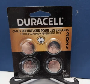 4 Pack Duracell CR2025 3 Volt Battery Child Secure DL2025 Exp 2030 - Picture 1 of 5