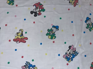 VTG DUNDEE Disney Babies Crib Fitted Sheet TOY BOX Mickey Minnie Mouse USA EUC - Picture 1 of 7