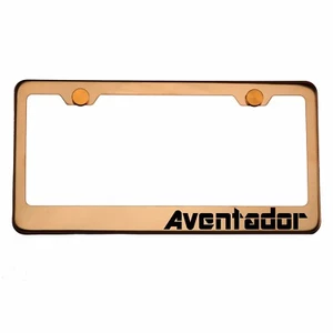 Tapa de tornillo de aluminio grabado con láser con marco de placa de matrícula de oro rosa - Imagen 1 de 8