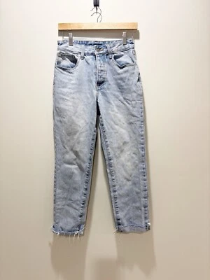 Pantalones de mezclilla para mujer J.GALT BRANDY MELVILLE • Dobladillo con puños crudos lavado claro pierna recta M Foto 1 de 4