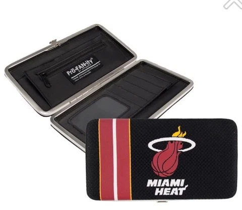 MIAMI HEAT NBA LADIES BLACK MESH SHELL WALLET NEW $22 Cover