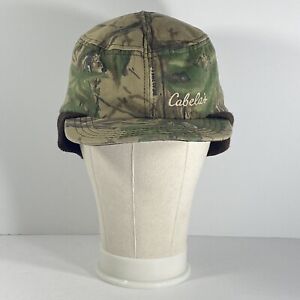 Cabelas Insulated Brown Camo Bucket Hat Cap Large Realtree Hunting USA Sweater
