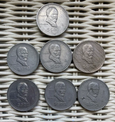 1987  Mexico 500 Pesos Coins - Francisco Madero - Lot of 7 - Image 1 of 4