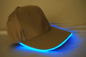 Khaki Stoff blau LED beleuchtet leuchtender Hut - Bild 1 von 3