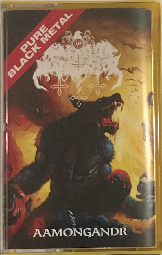 Satanic Warmaster - Aamongandr Cassette 2022 Werewolf Records EVIL-088 [Yellow] Foto 1 de 2