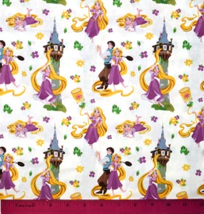 Tangled Rapunzel Fabric - HALF YARD 100% Cotton Quilting Disney Princess Pascal - Picture 1 of 1
