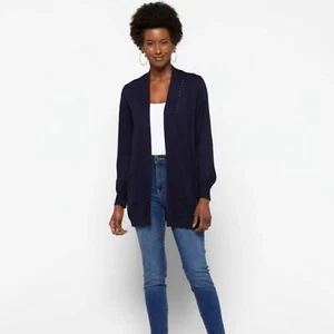 stitch fix x 41 hawthorn kelly pointelle detail cardigan navy xl nwt - Picture 1 of 4