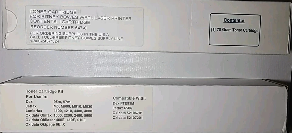 Cartucho de tóner Pitney Bowes 2X 647-0 negro nueva impresora láser Foto 1 de 4