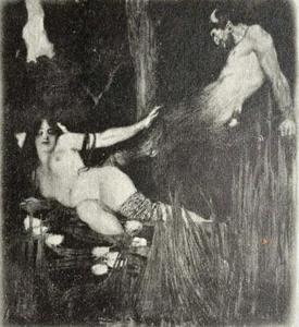 1928 NORMAN LINDSAY, SATYR'S LASS, ORIGINAL COLLOTYPE 1/550 FREE EXPRESS W/WIDE - Picture 1 of 2