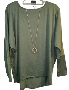 Neu mit Etikett Lularoe Medium einfarbig olivgrün Linda Fledermaus Dolman Tunika Top - Bild 1 von 6