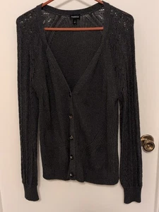 Torrid 1 Charcoal Gray Cotton Blend Knit Cardigan Sweater Button Front - Picture 1 of 5