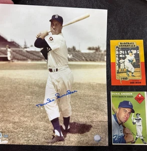 DUKE SNIDER - SIGNED AUTO 8x10 PHOTO DODGERS BASEBALL w/ Topps #32 and Immortals - Picture 1 of 2