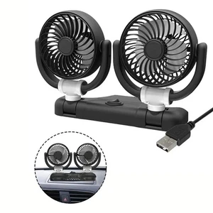 Stay Cool on Hot Summer Drives Portable Car Cooling Fan with Dual Heads - Picture 1 of 11