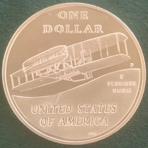 Gedenkmünze USA 1 Dollar 2003 Philadelphia 100 Jahre erster Flug Gebrüder Wright - Bild 1 von 6