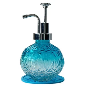 Dispensador de jabón vintage para baño, dispensador de jabón de cocina de vidrio con bomba, fa... - Imagen 1 de 7