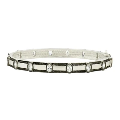 Freida Rothman 925 Ster. Silver Black Rhodium CZ Hinged Bangle $350, Sale $300 - Image 1 of 4