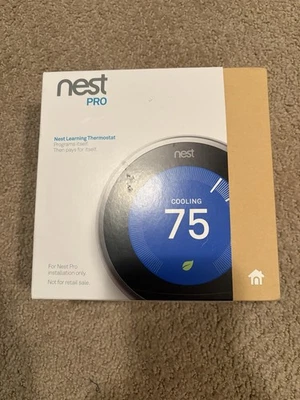 Google Nest 3rd Gen Learning Thermostat Smart Stainless Steel T3008US W/ Box - Image 1 of 4