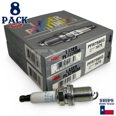 Paquete de 8 bujías NGK V-Power 1675 PFR7S8EG Foto 1 de 3