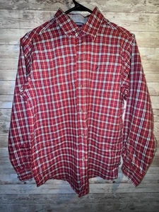 Boys Nautica L/G 14/16 Plaid Button Up Long Sleeve Dress Shirt Good Condition - Picture 1 of 9