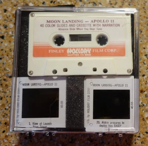 Finley’s Holiday Films Best Apollo 11 Moon Landings 40 Color Slides w/cassette - Picture 1 of 6
