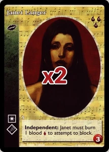 Lot of 2 cards: Janet Langer [HttB set] - VTES card - Picture 1 of 2