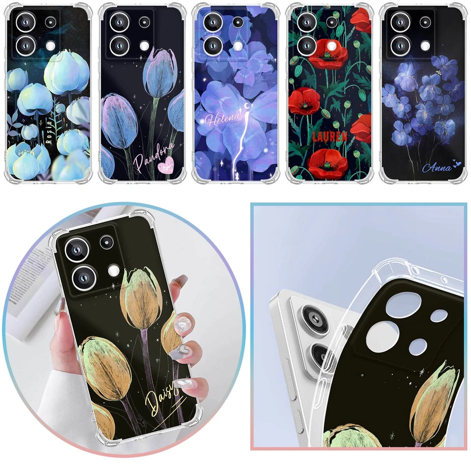 Funda Ultra Protectora Suave Teléfono para Xiaomi 15 14 13 12 Flores Cubierta Personalizada Foto 1 de 4