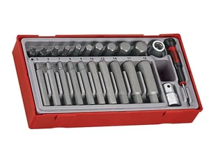 Teng Set Soket Hex Bit Metrik 23 Keping - 1/2in Drive - Picture 1 of 1