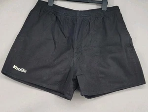 Kooga Rugby Shorts Size XL 38w Embroidered Logo Black Cotton - Imagen 1 de 7