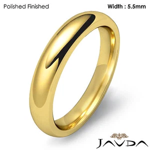 5.5mm Wedding Band Women Dome Comfort Plain Ring 18k Yellow Gold 6.8gm Sz 7-7.75 - Picture 1 of 4