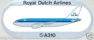 Baggage Label - KLM - A310 - Airbus - Sticker (BL460) - Picture 1 of 1